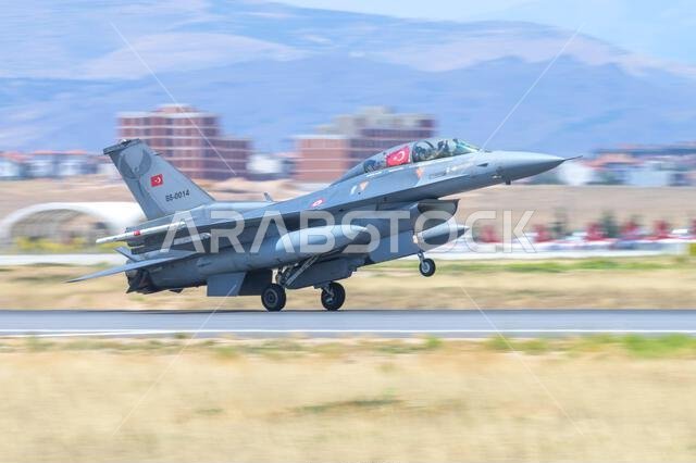 Konya, Turkey - 07.02.2025: Several war planes from Turkish, United States, Qatar, Egypt, Hungary, Azerbaijan and Saudi Arabia Air Forces gather for a