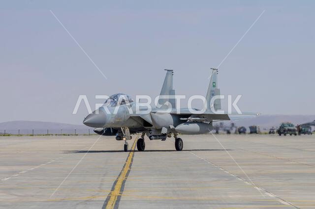 Konya, Turkey - 07.02.2025: Several war planes from Turkish, United States, Qatar, Egypt, Hungary, Azerbaijan and Saudi Arabia Air Forces gather for a