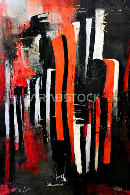 صورة مقربة للوحة فنية ابداعية ، رسوم فنية ، فن تشكيلي ، لوحة فنية جدارية ، لوحات رسم ، معارض و فنون