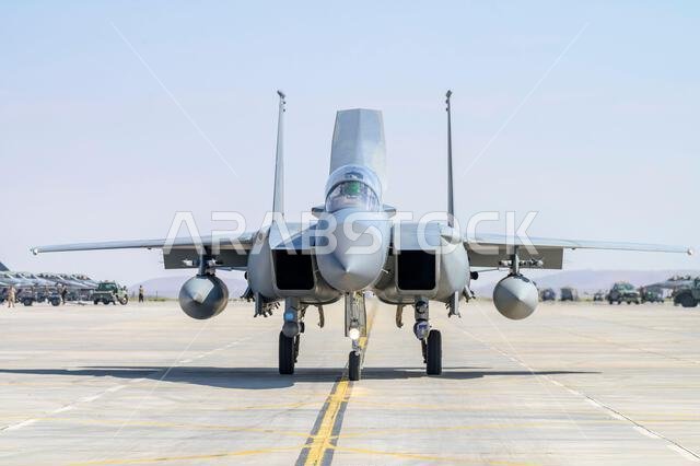 Konya, Turkey - 07.02.2025: Several war planes from Turkish, United States, Qatar, Egypt, Hungary, Azerbaijan and Saudi Arabia Air Forces gather for a