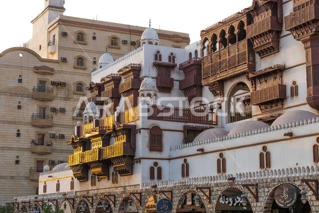 Jeddah, Saudi Arabia - December 19, 2024:  Al Tayibat City Museum in Jeddah at sunset, Saudi Arabia, with its traditional architectural design, showca