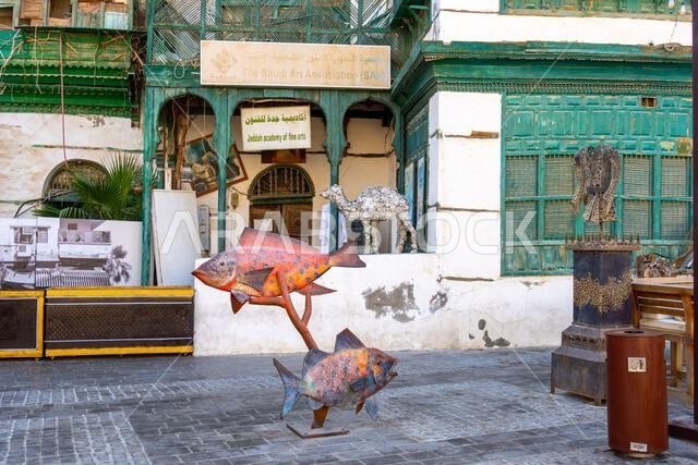 Jeddah, Saudi Arabia - December 20, 2024: In the early hours of a Sunday morning, the historic Al Balad district of Jeddah, Saudi Arabia, lies quiet a