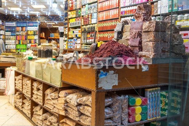 Jeddah, Saudi Arabia - December 20, 2024: At sunset the Qabel Trail in Al Balad district of Jeddah, Saudi Arabia, comes alive. The shops inviting visi