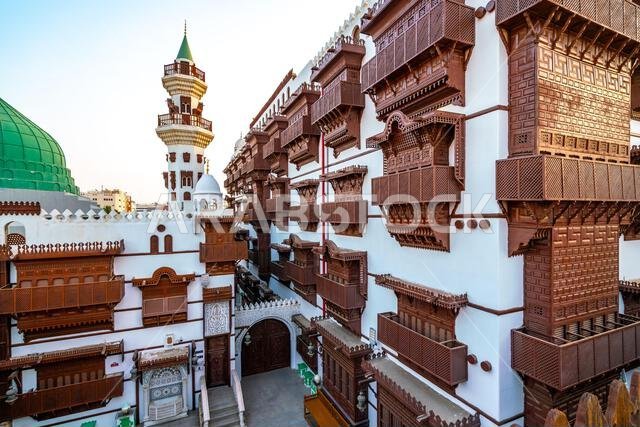 Jeddah, Saudi Arabia - December 19, 2024: Al Tayibat City Museum in Jeddah at sunset, Saudi Arabia, with its traditional architectural design, showcas