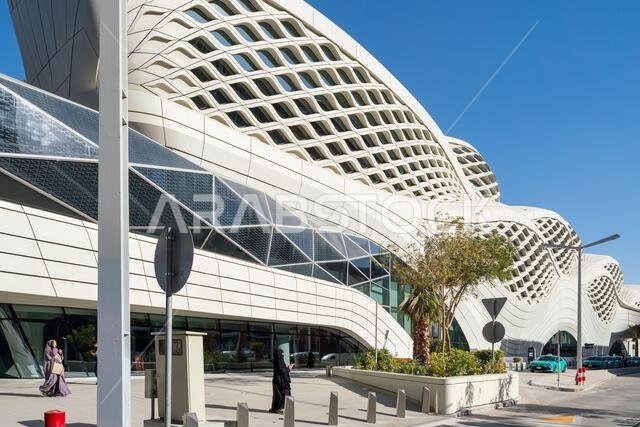 Riyadh, Saudi Arabia - December 22, 2024: View of modern and amazing King Abdullah Financial District Metro Station of Riyadh, KAFD, in Saudi Arabia