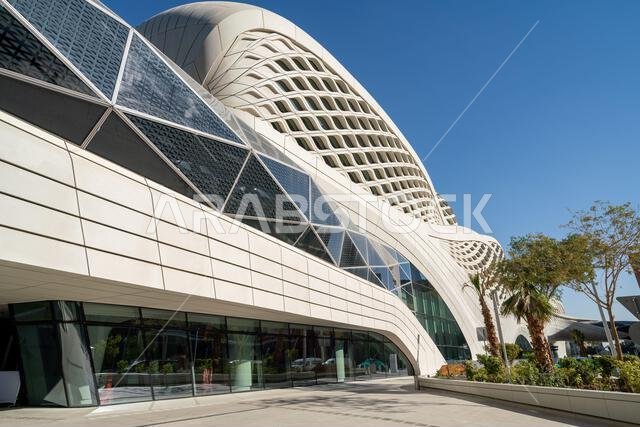 Riyadh, Saudi Arabia - December 22, 2024: View of modern and amazing King Abdullah Financial District Metro Station of Riyadh, KAFD, in Saudi Arabia