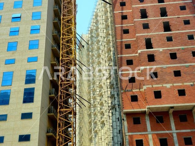 A new high rise of buildings in Makkah, New buildings under construction, Saudi Arabian real estate projects, a developmental project in Saudi Arabia