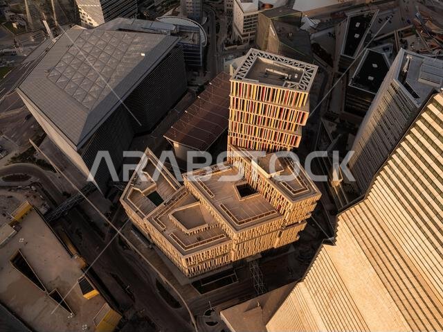 Modern buildings in King Abdullah Financial District (KAFD), Riyadh, Saudi Arabia.