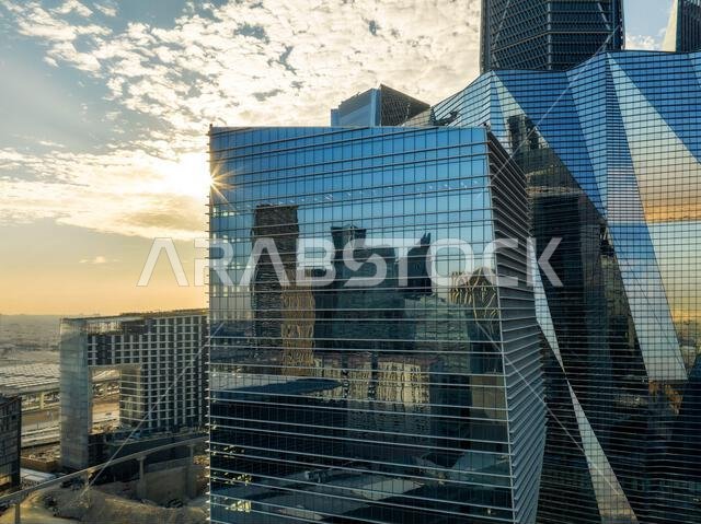 Modern buildings in King Abdullah Financial District (KAFD), Riyadh, Saudi Arabia.
