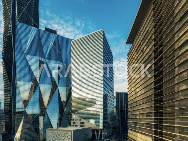 Modern buildings in King Abdullah Financial District (KAFD), Riyadh, Saudi Arabia. Modern buildings in King Abdullah Financial District (KAFD), Riyadh, Saudi Arabia.