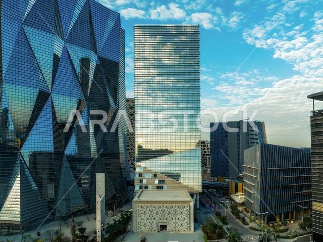 Modern buildings in King Abdullah Financial District (KAFD), Riyadh, Saudi Arabia. Modern buildings in King Abdullah Financial District (KAFD), Riyadh, Saudi Arabia.