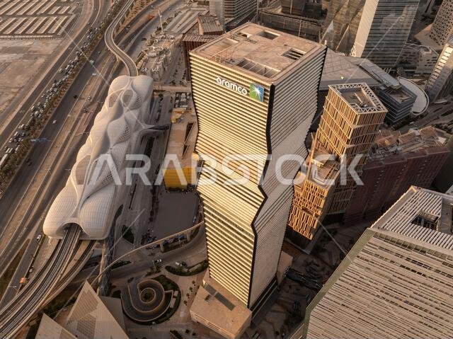 Modern buildings in King Abdullah Financial District (KAFD), Riyadh, Saudi Arabia.