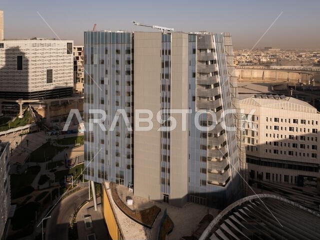 Modern buildings in King Abdullah Financial District (KAFD), Riyadh, Saudi Arabia.