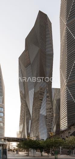 Modern buildings in King Abdullah Financial District (KAFD), Riyadh, Saudi Arabia.