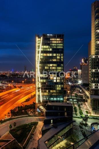 Modern buildings in King Abdullah Financial District (KAFD), Riyadh, Saudi Arabia.