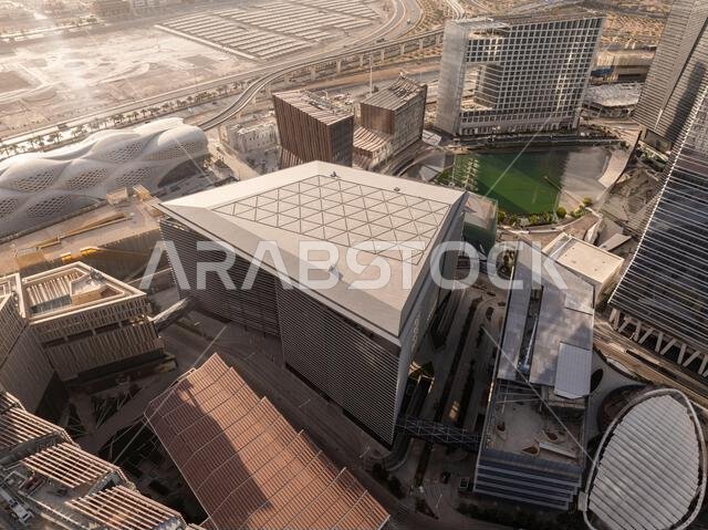 Modern buildings in King Abdullah Financial District (KAFD), Riyadh, Saudi Arabia.