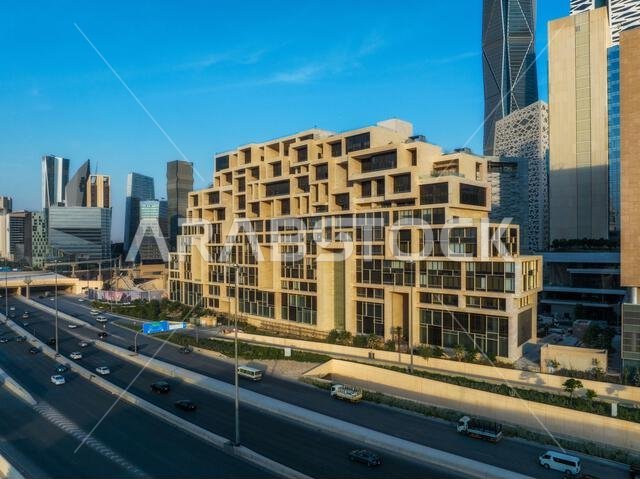 Modern buildings in King Abdullah Financial District (KAFD), Riyadh, Saudi Arabia.