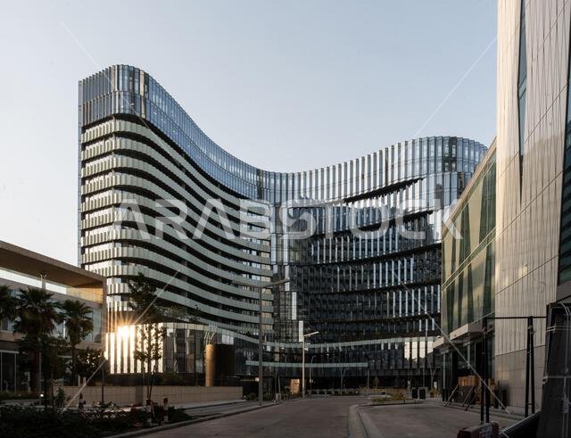 Modern buildings in King Abdullah Financial District (KAFD), Riyadh, Saudi Arabia.