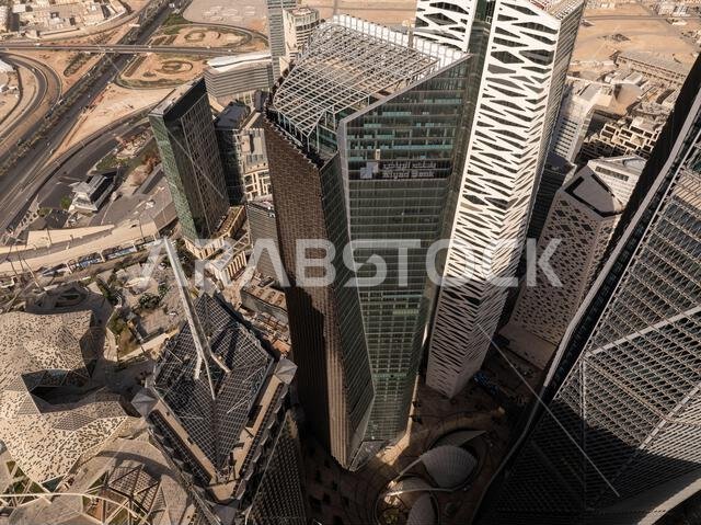 Modern buildings in King Abdullah Financial District (KAFD), Riyadh, Saudi Arabia.