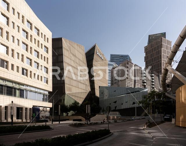 Modern buildings in King Abdullah Financial District (KAFD), Riyadh, Saudi Arabia.