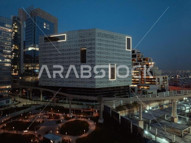 Modern buildings in King Abdullah Financial District (KAFD), Riyadh, Saudi Arabia.