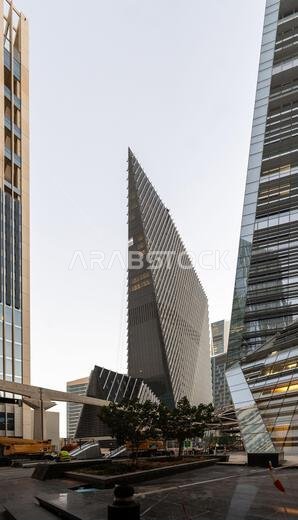 Modern buildings in King Abdullah Financial District (KAFD), Riyadh, Saudi Arabia.