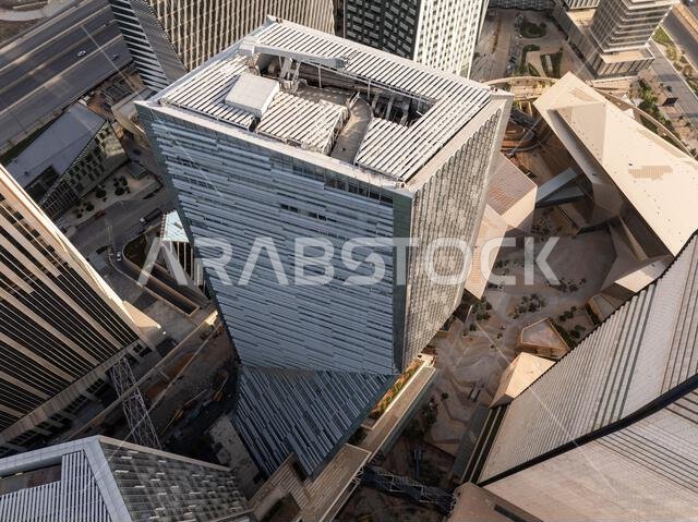 Modern buildings in King Abdullah Financial District (KAFD), Riyadh, Saudi Arabia.
