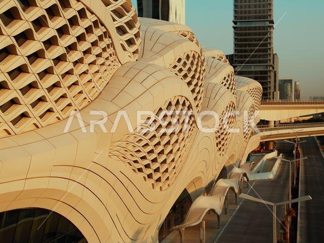 Modern buildings in King Abdullah Financial District (KAFD), Riyadh, Saudi Arabia.