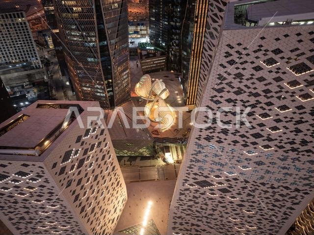 Modern buildings in King Abdullah Financial District (KAFD), Riyadh, Saudi Arabia. Modern buildings in King Abdullah Financial District (KAFD), Riyadh, Saudi Arabia.