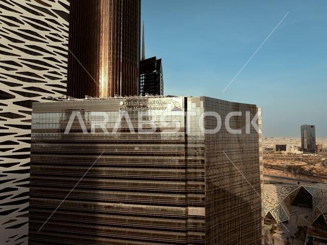 Modern buildings in King Abdullah Financial District (KAFD), Riyadh, Saudi Arabia.