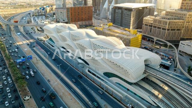 Modern buildings in King Abdullah Financial District (KAFD), Riyadh, Saudi Arabia.