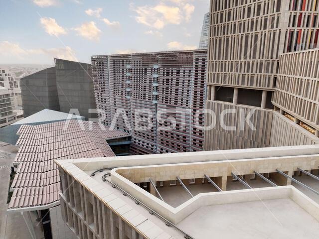 Modern buildings in King Abdullah Financial District (KAFD), Riyadh, Saudi Arabia.