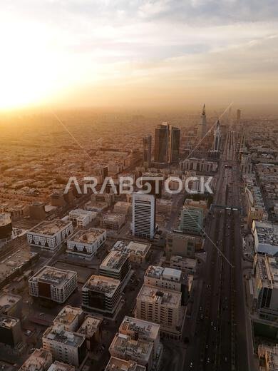 Drone shot flying. Saudi Arabia. Riyadh. Sunrise. Drone shot flying. Saudi Arabia. Riyadh. Sunrise.