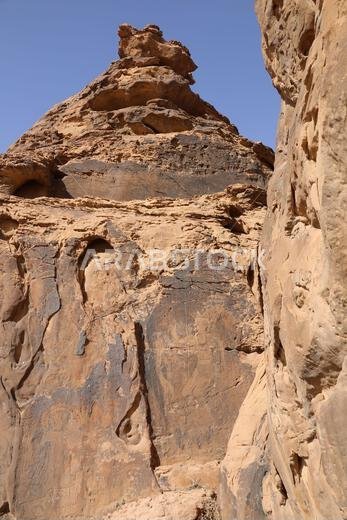 Ancient petroglyph of a human figure at Jubbah in Saudi Arabia called The King Ancient petroglyph of a human figure at Jubbah in Saudi Arabia called The King