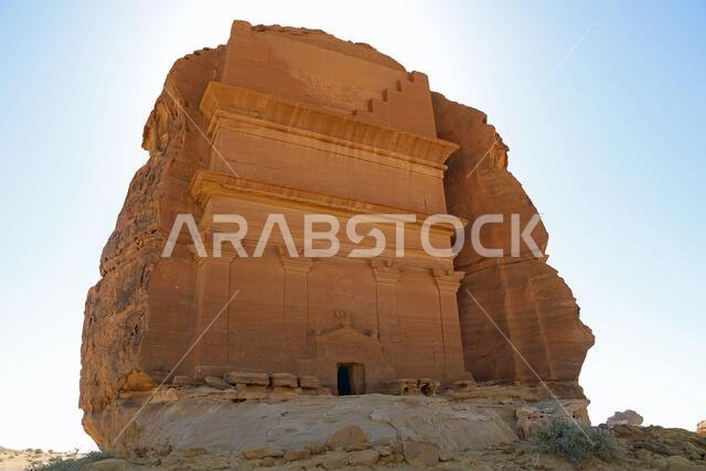 Facade of Qasr al Farid at Hegra in Saudi Arabia