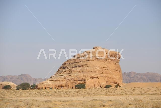 Nabatean tombs at Hegra in the Arabian Desert Nabatean tombs at Hegra in the Arabian Desert