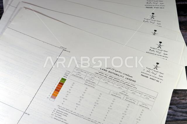 Cairo, Egypt, January 2 2024: Detailed soil survey of Hanidh and Urayirah areas in kingdom of Saudi Arabia, Maps, Topography and geographic locations
