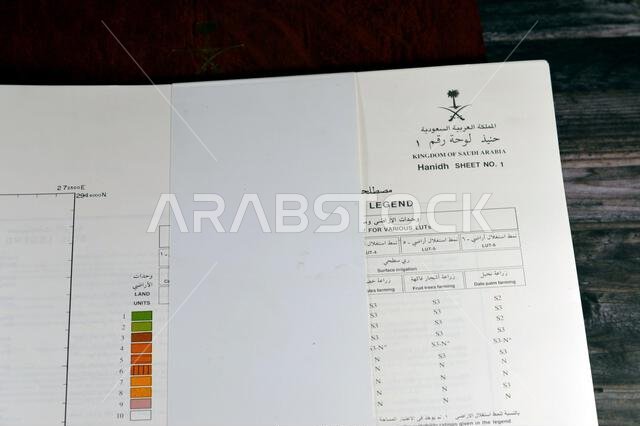 القاهرة، مصر، 2 يناير 2024: مسح تفصيلي للتربة في منطقتي حنيض وعريرة بالمملكة العربية السعودية، خرائط، تضاريس ومواقع جغرافية