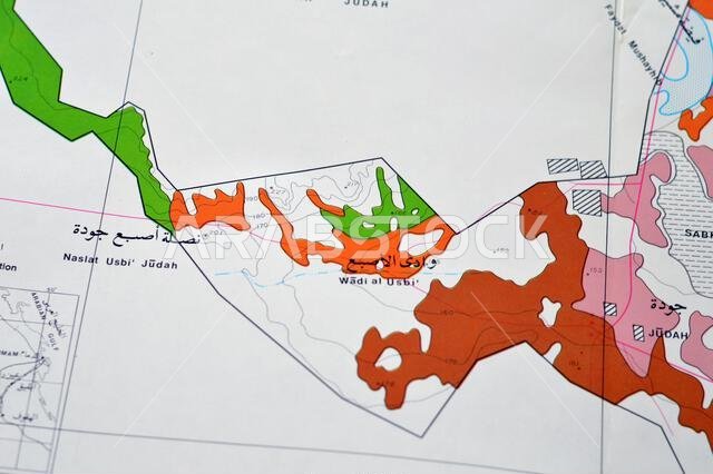 Cairo, Egypt, January 2 2024: Detailed soil survey of Hanidh and Urayirah areas in kingdom of Saudi Arabia, Maps, Topography and geographic locations
