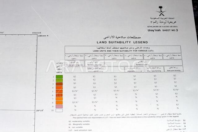 Cairo, Egypt, January 2 2024: Detailed soil survey of Hanidh and Urayirah areas in kingdom of Saudi Arabia, Maps, Topography and geographic locations