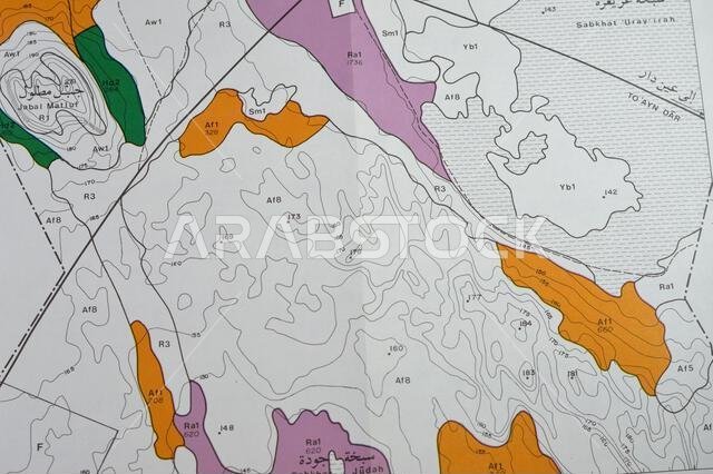 Cairo, Egypt, January 2 2024: Detailed soil survey of Hanidh and Urayirah areas in kingdom of Saudi Arabia, Maps, Topography and geographic locations