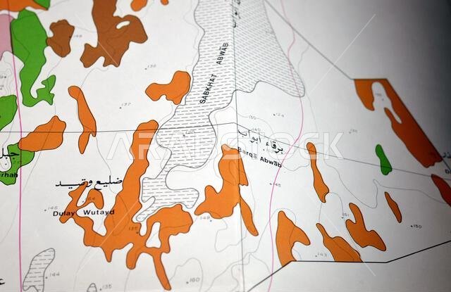 Cairo, Egypt, January 2 2024: Detailed soil survey of Hanidh and Urayirah areas in kingdom of Saudi Arabia, Maps, Topography and geographic locations
