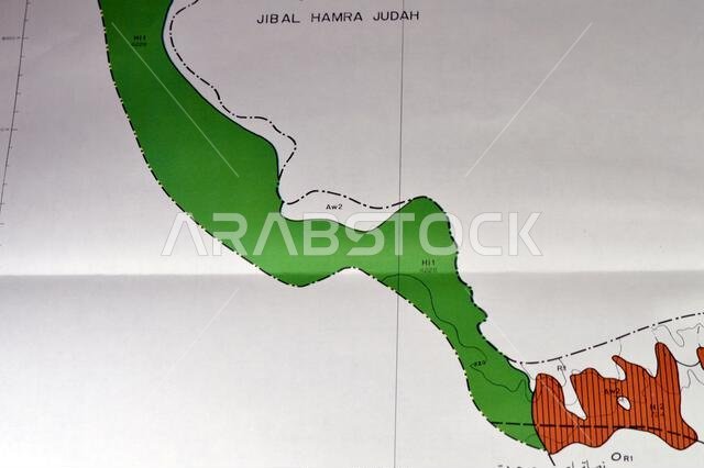 Cairo, Egypt, January 2 2024: Detailed soil survey of Hanidh and Urayirah areas in kingdom of Saudi Arabia, Maps, Topography and geographic locations