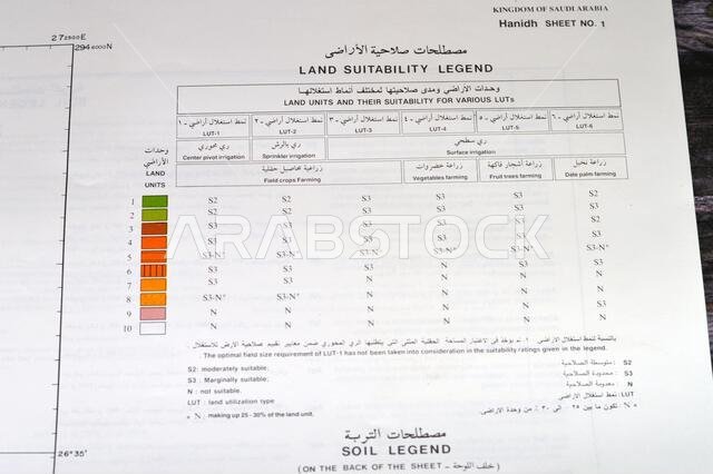 Cairo, Egypt, January 2 2024: Detailed soil survey of Hanidh and Urayirah areas in kingdom of Saudi Arabia, Maps, Topography and geographic locations