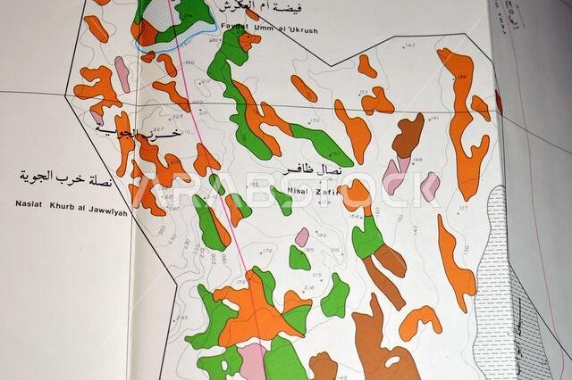 Cairo, Egypt, January 2 2024: Detailed soil survey of Hanidh and Urayirah areas in kingdom of Saudi Arabia, Maps, Topography and geographic locations