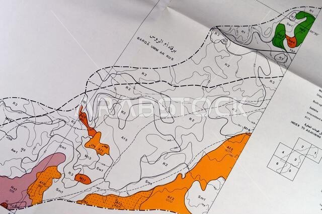 Cairo, Egypt, January 2 2024: Detailed soil survey of Hanidh and Urayirah areas in kingdom of Saudi Arabia, Maps, Topography and geographic locations
