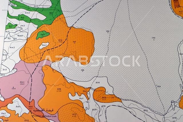Cairo, Egypt, January 2 2024: Detailed soil survey of Hanidh and Urayirah areas in kingdom of Saudi Arabia, Maps, Topography and geographic locations