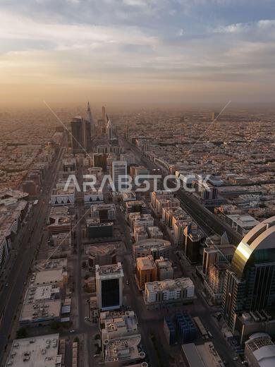 Drone shot flying. Saudi Arabia. Riyadh. Sunrise. Drone shot flying. Saudi Arabia. Riyadh. Sunrise.