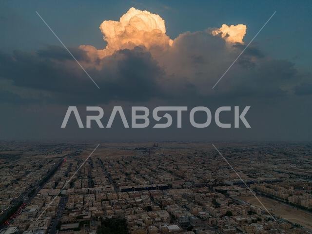 لقطة جوية بطائرة بدون طيار. المملكة العربية السعودية. الرياض. 