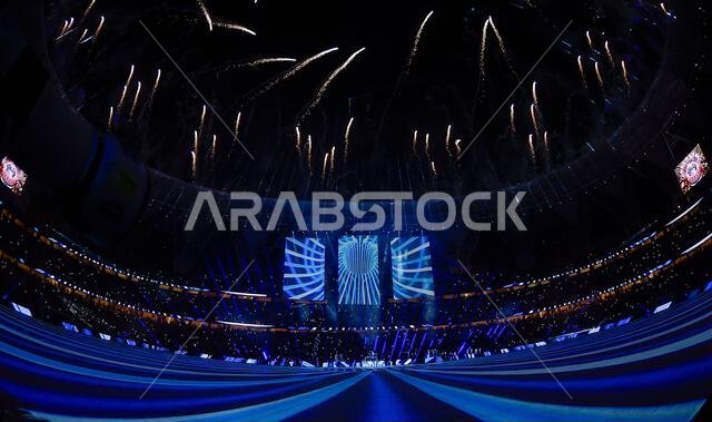 بيبي ريكسا وديفيد غيتا يؤديان عرضاً خلال نهائي كأس العالم للأندية 2023 على ملعب مدينة الملك عبد الله الرياضية بجدة، المملكة العربية السعودية. تاريخ الصورة: الجمعة 22 ديسمبر 2023. بيبي ريكسا وديفيد غيتا يؤديان عرضاً خلال نهائي كأس العالم للأندية 2023 على ملعب مدينة الملك عبد الله الرياضية بجدة، المملكة العربية السعودية. تاريخ الصورة: الجمعة 22 ديسمبر 2023.